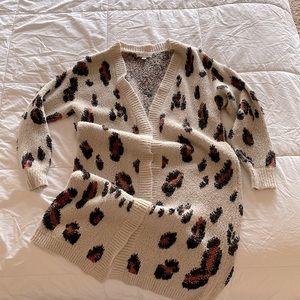 Animal Print Long Cardigan